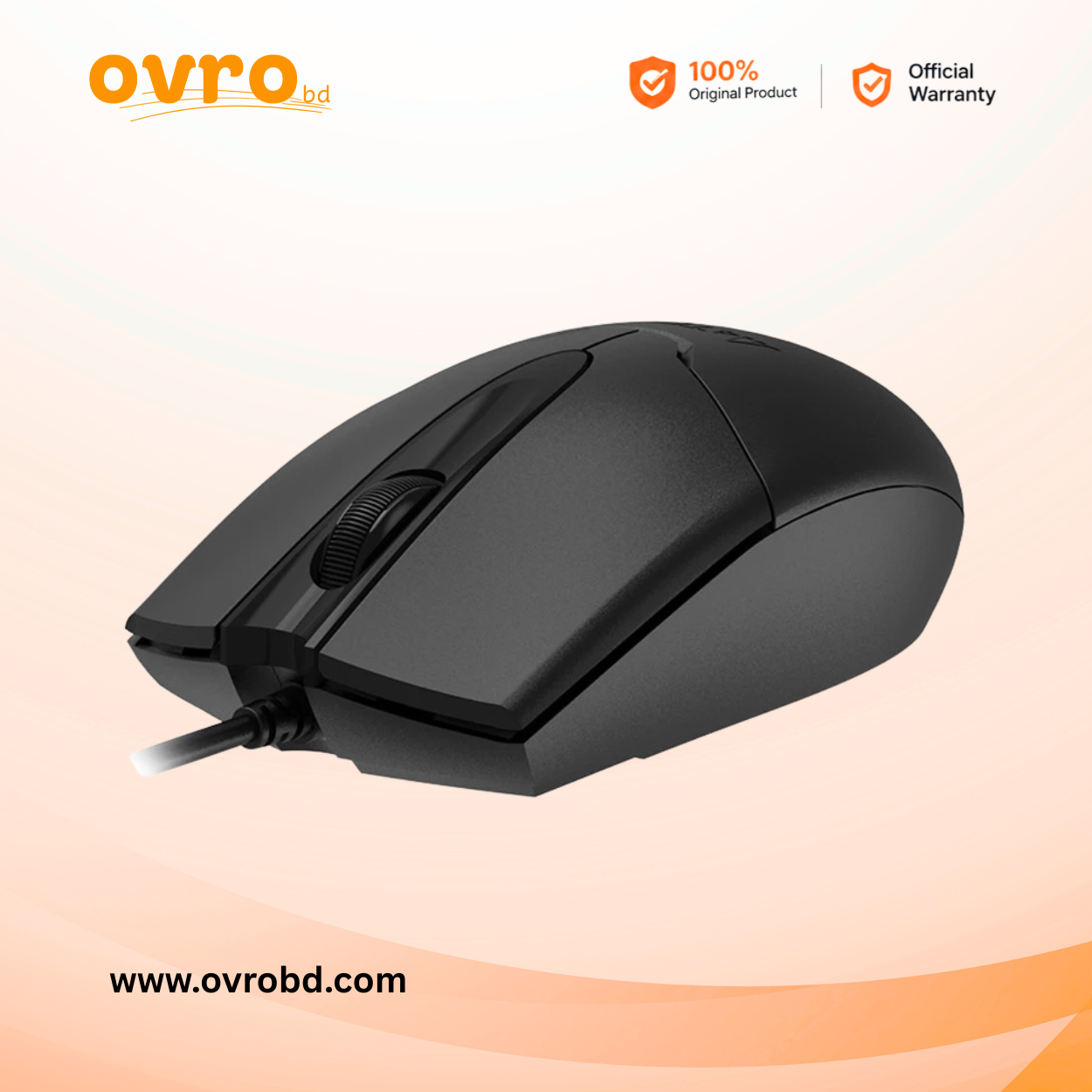 A4TECH OP-550S Black Wired Silent Mouse
