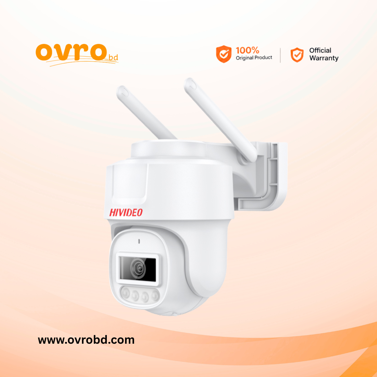 Hivideo H5D 3MP Outdoor PTZ Wi-Fi Security Camera with Two-Way Audio
