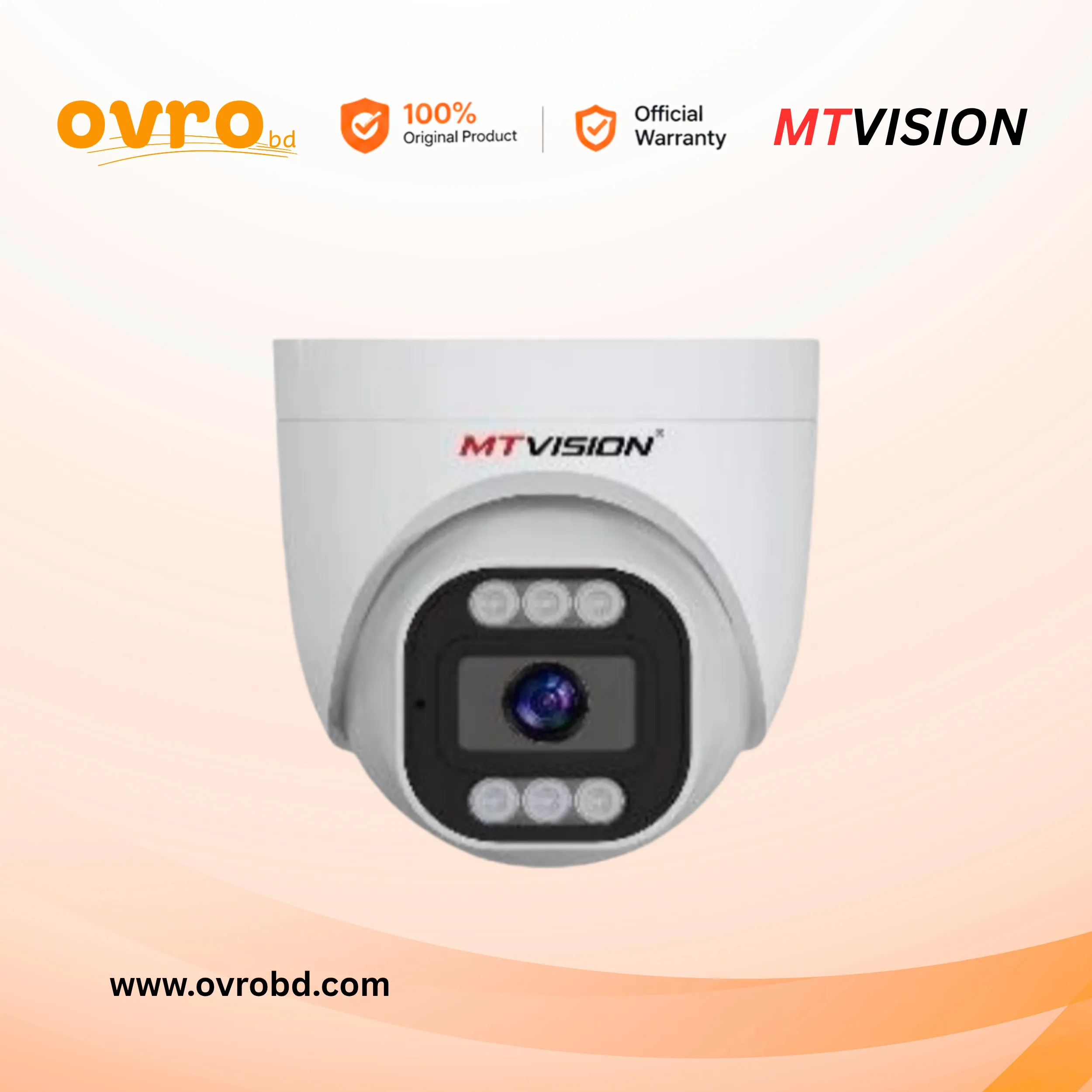 MT VISION MV-IPC-H90DM 5MP IP Dome Full Color Audio CCTV Camera