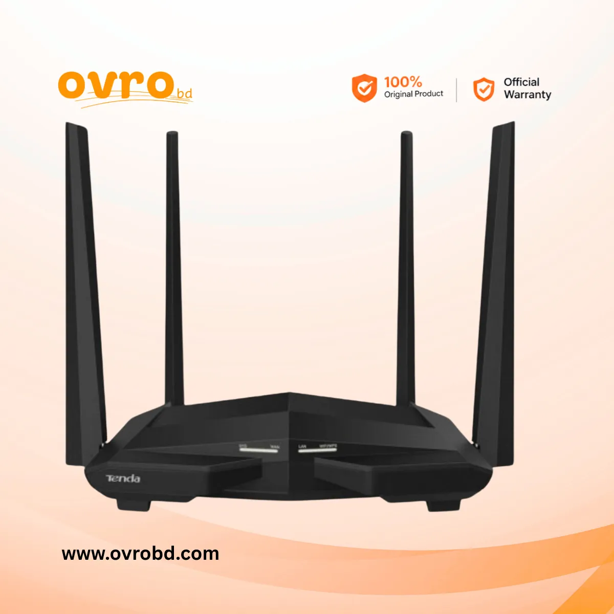Tenda AC10 AC1200 Dual-Band Gigabit Wi-Fi Router with 4 External Antennas