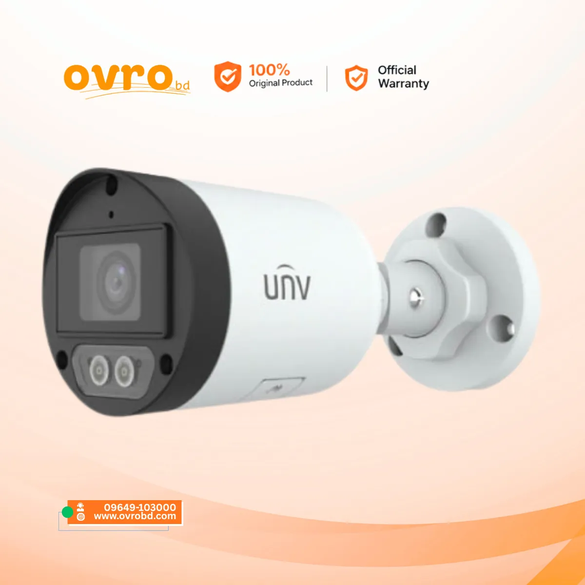 Uniview IPC2124LE-ADF40KMC-WL 4MP ColorHunter Dual-Light Bullet IP Camera