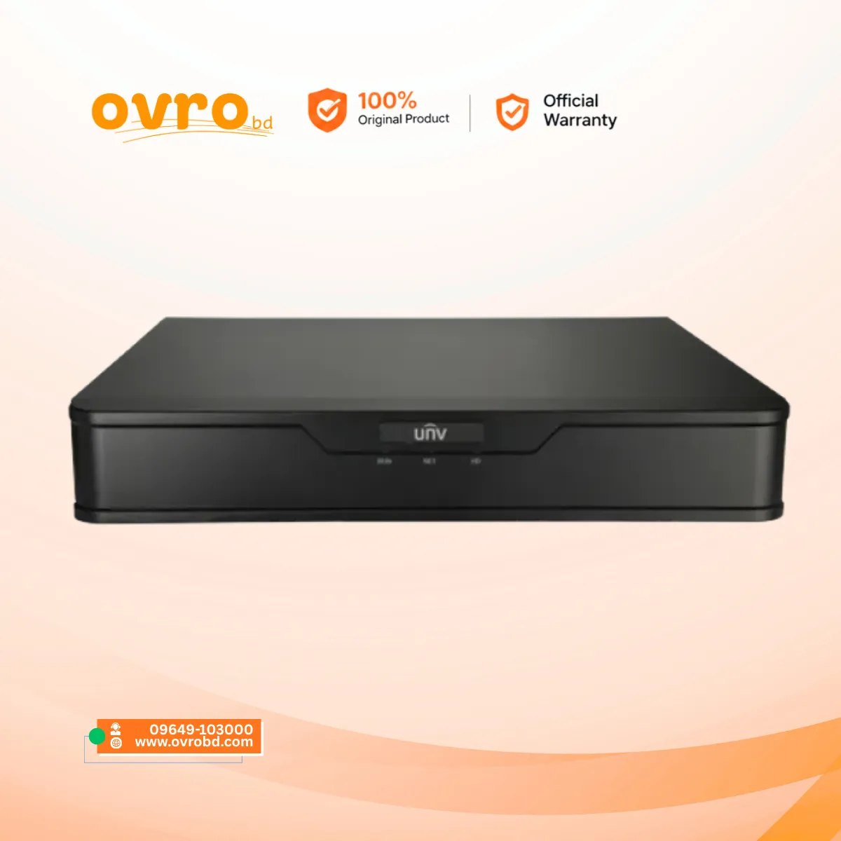 Uniview NVR301-08S3 8 Channel 4K NVR with 1 SATA HDD