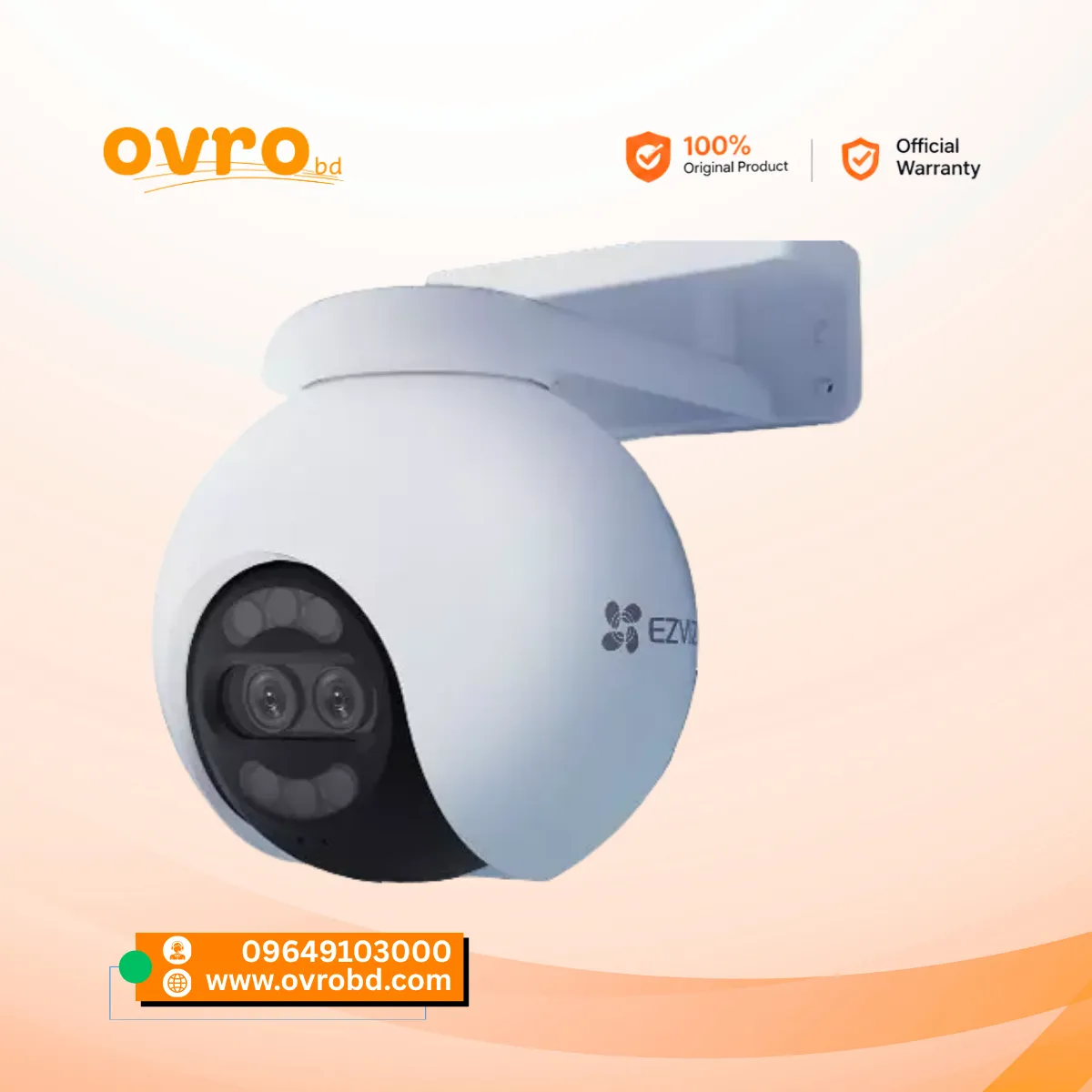 EZVIZ CS-H80X Dual Lens 8MP+2MP 4K Pan & Tilt Wi-Fi Security Camera
