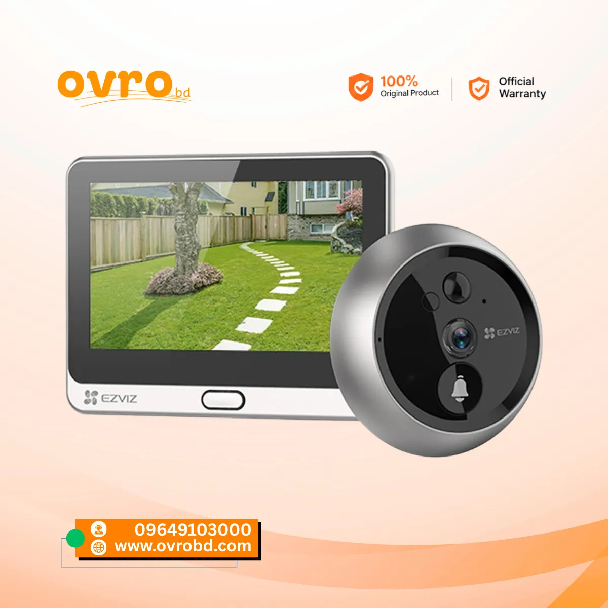 EZVIZ DP2C 1080p Wi-Fi Peephole Video Doorbell