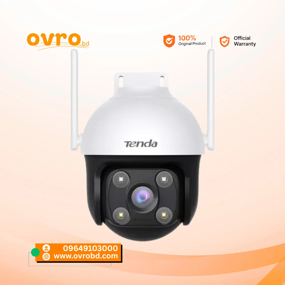 Tenda RH3-WCA 3MP Outdoor Wi-Fi Pan & Tilt Security Camera