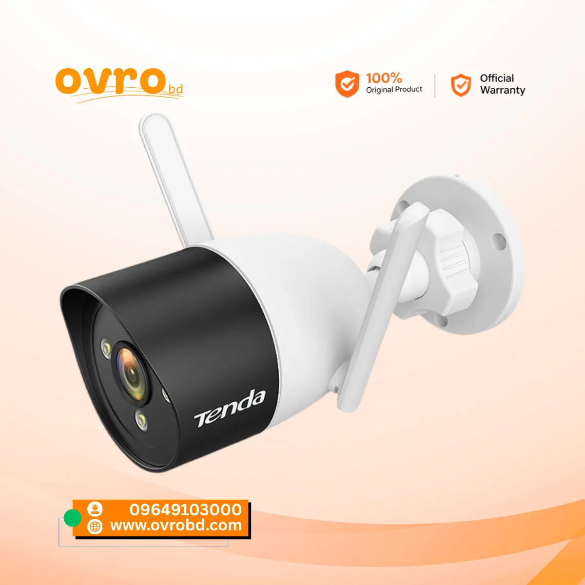 Tenda CT3 1080P Outdoor Wi-Fi Pan & Tilt Security Camera