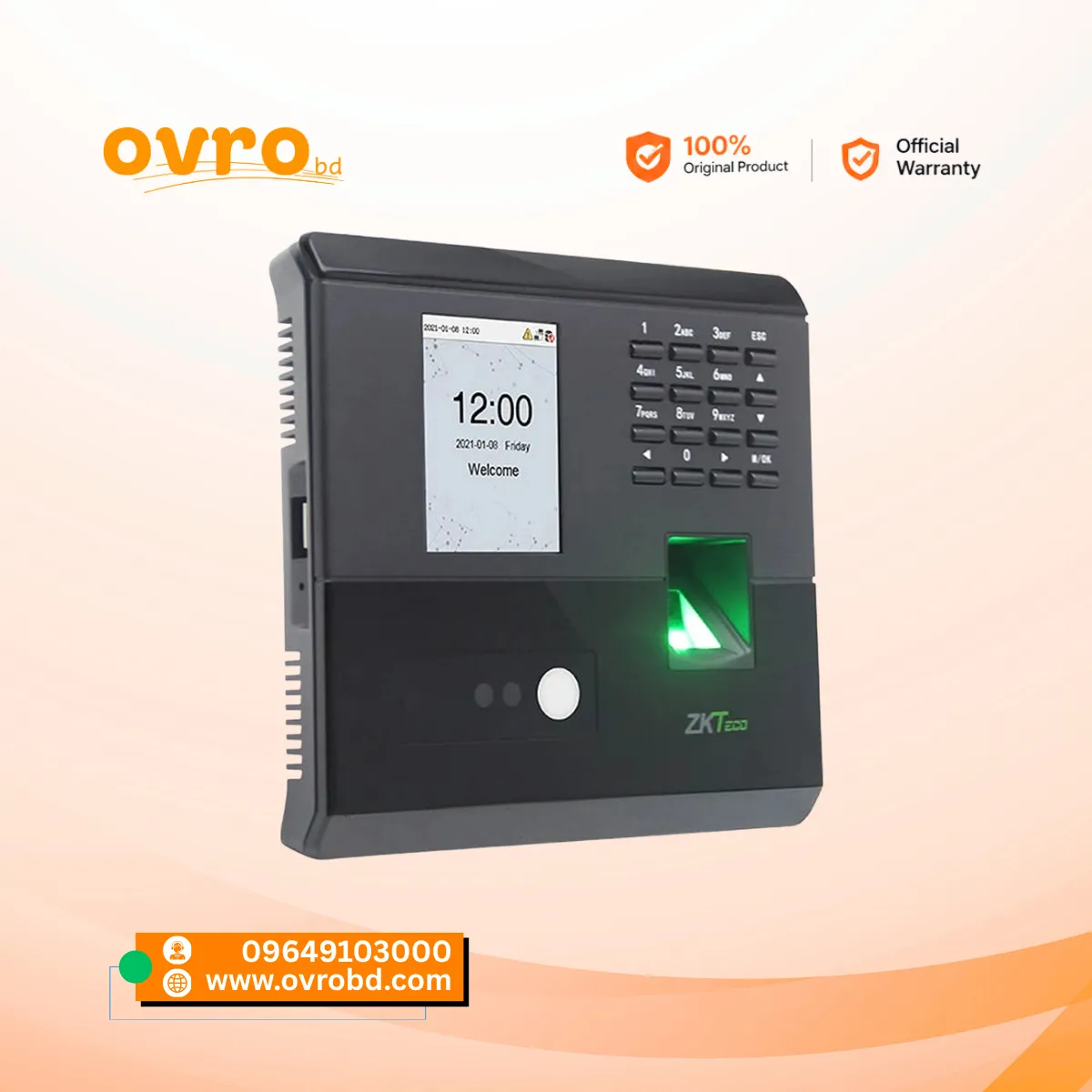 ZKTeco MB10-VL Visible Light Face Recognition & Fingerprint Time Attendance Terminal